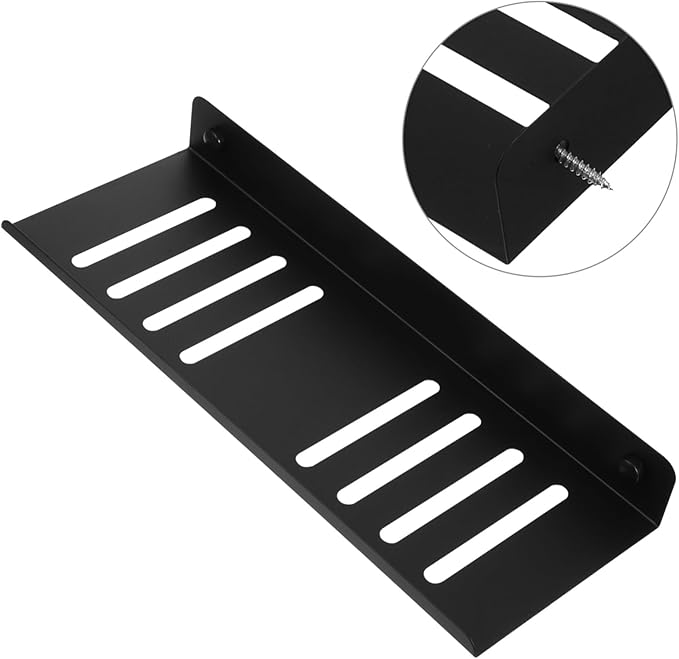 Alipis 12-Inch Floating Shelf Wall-Mounted Metal Rack Matte Finish Storage Shelf for Bathroom Kitchen Living Room Office Easy Installation Space-Saving Design