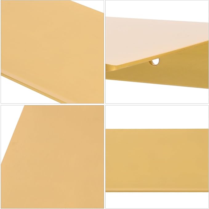 Wall Shelf for Bathroom 30cm Brushed Gold Aluminum Multipurpose Adhesive Display Shelf Rustproof Floating Organizer for Home Storage