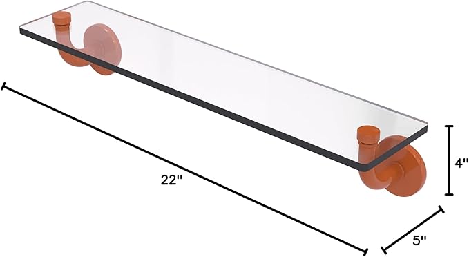 Allied Brass RM-1-22-ASP Remi Collection 22 Inch Glass Vanity Shelf with Beveled Edges, Autumn Sparkle