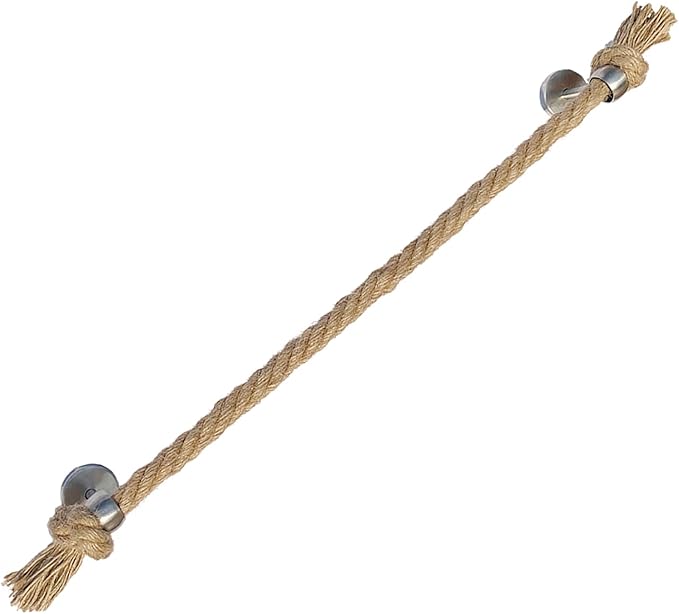 Nautical Rope Towel Holder - Coastal Towel Rack with Knot Bathroom Decor Wall Mount Towel Bar Bathroom Accessories, Rustic Silver Stainless Steel 26''