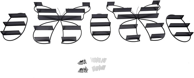 JOMCYDM 5PCS Butterfly Nail Polish Rack Wall Mounted Nail Polish Shelves Cosmetic Display Racks Perfume Lipstick Hanging Display Stand Shelf Organizer for Cosmetics Salon Beauty Shops