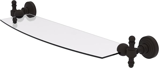 Allied Brass RW-33/18-ORB Retro Wave 18 Inch Glass Shelf, Oil Rubbed Bronze