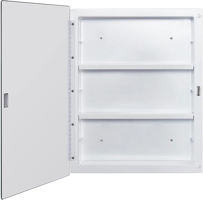 IDYLLOR Plastic Medicine Mirror Cabinet for Bathroom 16 x 20 inch, Surface and Recessed Mount