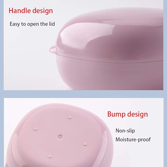 WFF Travel Soap Box, Portable, Waterproof Drain with Lid, Sealed Design, Save Space(Set of 2) (Color : B, Size : S)