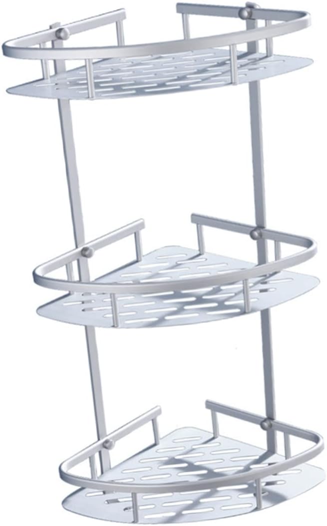 Zerodeko Hanging Shelves Corner Wall Shelves Bathroom Corner Holder Wall Mounted Bathroom Cabinet Collector Hanging Shelf Corner Shelf Stackable Punch Hole Tray