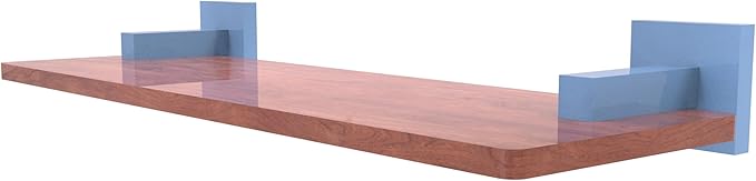 Allied Brass MT-1-16-IRW-FTB Montero Collection 16 Inch Solid IPE Ironwood Shelf, Flat Troll Blue