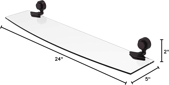 Allied Brass 433/24 Venus Collection 24 Inch Glass Shelf, Antique Bronze