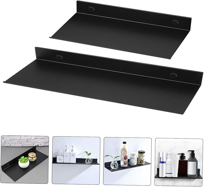 2pcs Metal Floating Shelf for Bathroom and Kitchen Storage Wall Mounted Organizer for Toiletries and Decor Easy Installation Versatile Use Any Room
