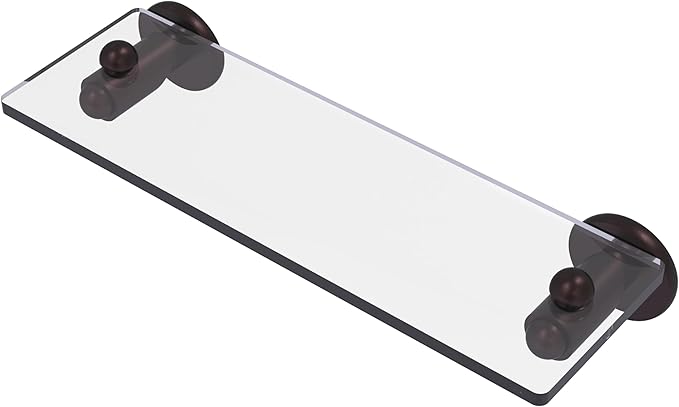 Allied Brass SH-1/16-ABZ Soho Collection 16 Inch Glass Vanity Beveled Edges Shelf, Antique Bronze