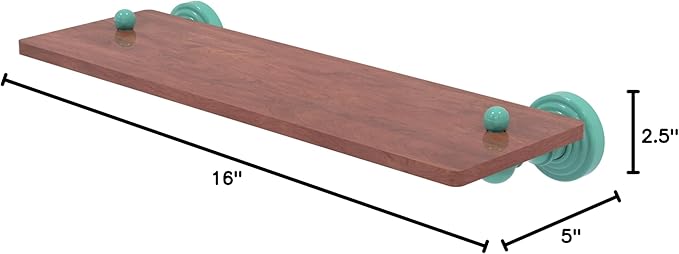 Allied Brass WP-1-16-IRW-SFG Waverly Place Collection 16 Inch Solid IPE Ironwood Shelf, Sea Foam Green
