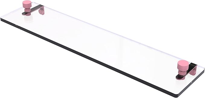 Allied Brass FT-1/22-PNK Foxtrot 22 Inch Glass Vanity Shelf with Beveled Edges, Pink