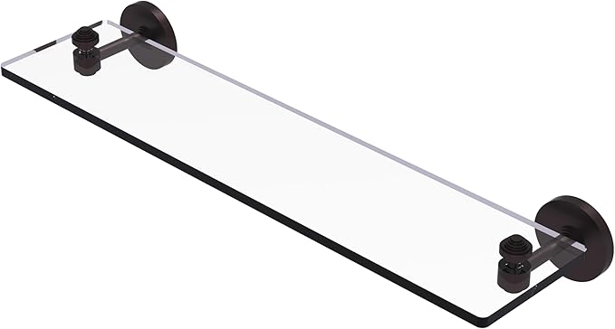 Allied Brass SB-1/22-ABZ South Beach Collection 22 Inch Glass Vanity Beveled Edges Shelf, Antique Bronze