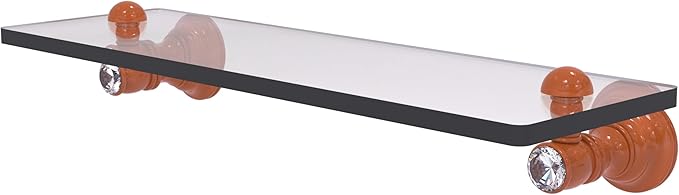 Allied Brass CC-1-16-ASP Carolina Crystal Collection 16 Inch Glass Shelf, Autumn Sparkle