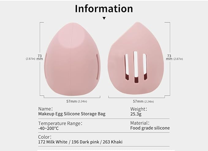 Womens Soft Silicone Travel or Daily Makeup Sponge Holder, Dust-proof Portable Cosmetic Face Beauty Makeup, Soft and Eco-Friendly Silicone Beauty Make up Organizer (1, Dark pink)