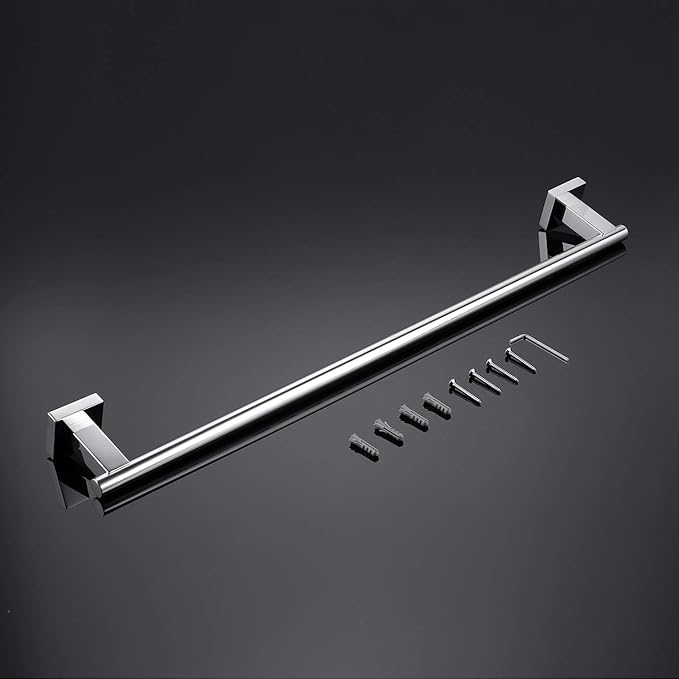 Miyili Bathroom Single Towel Bar 24-Inch Stainless Steel Towel Rack Bath Towel Hanger Wall Mount Polished Finish, A02C60A