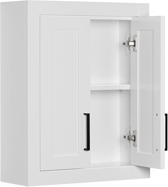 ARIEL Bathroom Wall Cabinet 26" H x 21" W x 8" D - Closed Door - White