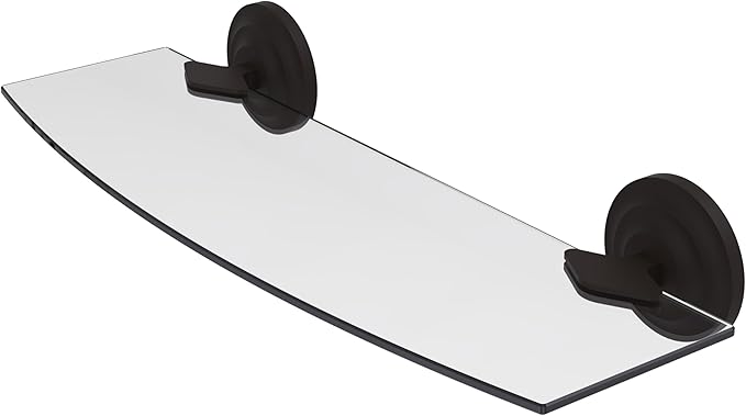 Allied Brass QN-33/18 Que Collection 18 Inch Glass Shelf, Oil Rubbed Bronze