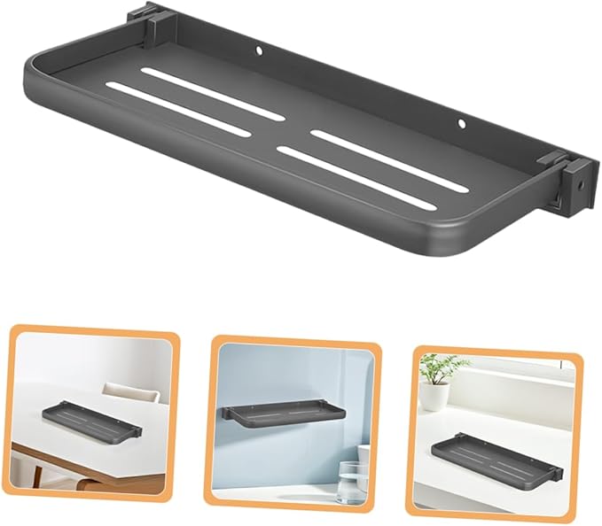 SOLUSTRE 2pcs Foldable Bathroom Shelf Wall-Mounted Storage Rack for Kitchen and Laundry Easy Installation Without Drilling Multipurpose Organizer for Bathroom Essentials