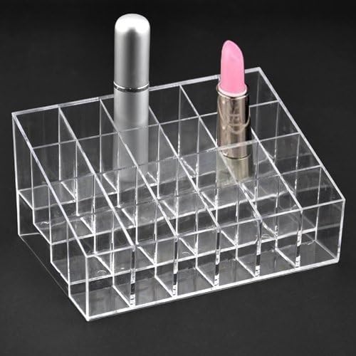 Lipstick Holder Clear Acrylic Makeup arylic Cosmetic Storage Display 24 Lattices Organizer