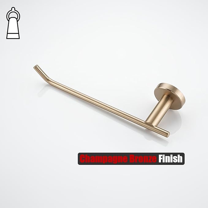 JQK Hand Towel Bar, Champagne Bronze Stainless Steel Towel Ring Holder for Bathroom, 9 Inch Wall Mount Left Hand, TR101-CB