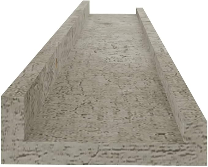 Concrete Gray Wall Shelves Set of 4 Industrial Floating Shelves 23.6 inch for Living Room Bedroom Storage Display Organizer with 11lb Load Capacity