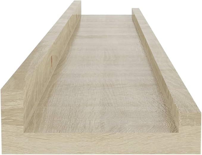 Wall Shelves Set of 4 Floating Shelves Sonoma Oak Finish 23.6 Inch for Living Room Bedroom Bathroom Storage Display Decor Organizer