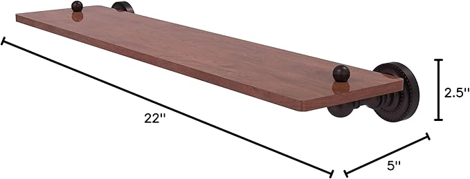 Allied Brass DT-1-22-IRW Dottingham Collection 22 Inch Solid IPE Ironwood Wood Shelf, Antique Bronze