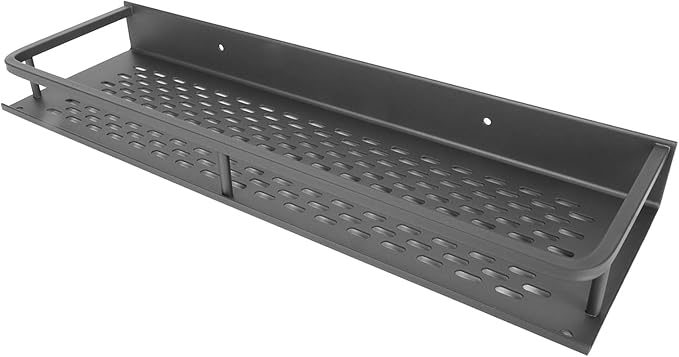 Kikumi Wall-mounted Bathroom Shelf, Drain Hole Space-saving Punch- Wall Floating Shelf High Load-bearing Aluminum for Hotel 40cm
