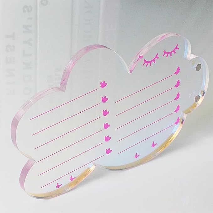 Grafting False Eyelash Acrylic Extension Pallet, Eyelash Extension Tweezers Plate Pad Makeup Palette Individual Training Tools Dazzling (Cloud-shaped A (5.51x3.94in))