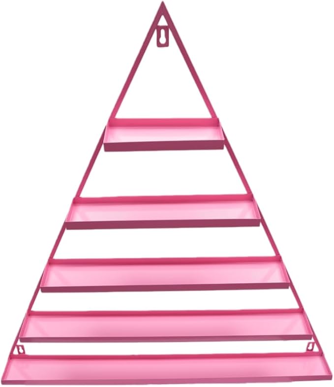 3 Pack Nail Polish Organizer Shelf Wall Mounted 5 Tiers Nail Polish Display Rack Shelves for Salon, Beauty Shop & Home Organization (Pink)