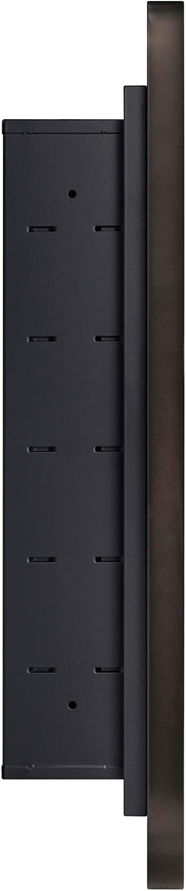 Oil Rubbed Bronze Rectangle Recessed Bathroom Medicine Cabinet with Mirror Stainless Steel Dark Bronze Metal Framed Rounded Rectangular Bathroom Cabinet with Mirror 16x24''