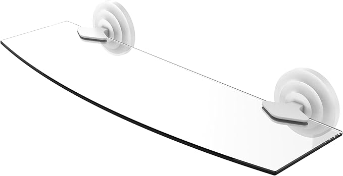 Allied Brass QN-33/18 Que Collection 18 Inch Glass Shelf, Matte White