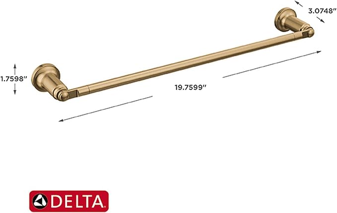 Delta Saylor (1-Pack) 18'' Towel Rack for Bathroom Champagne Bronze Towel Bar for Bathroom Wall Towel Holder Rod Wall Mounted 73518-CZ