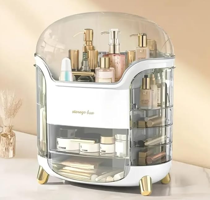 Makeup Organizer Countertop Egg Shape (Oval) Portable Vanity Cosmetics Makeup Brush Holder Beauty Organizers and Storage