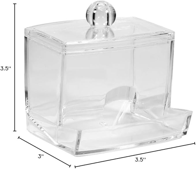 Haofy Clear Practical Cotton Swab Plastic Q-tip Makeup Storage Box Desktop Cosmetic Transparent Holder Case