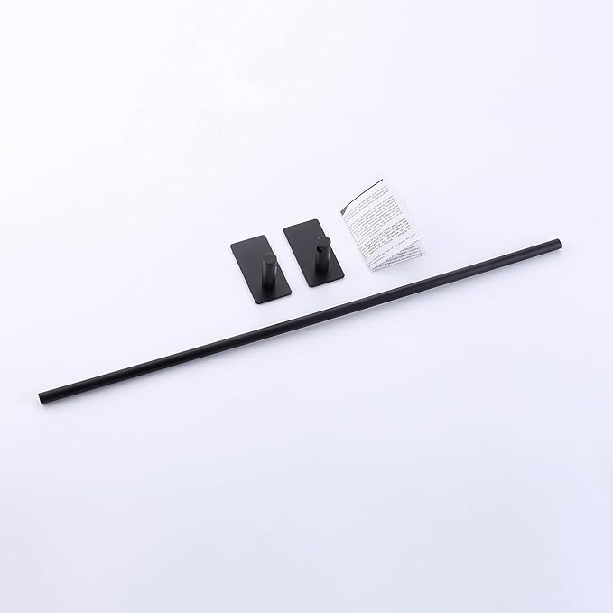 KES Bathroom Towel Bar Usable Length 24-Inch Adhesive Hand Towel Holder No Drill Wall Mounted SUS 304 Stainless Steel Matte Black, A7000S60B-BK