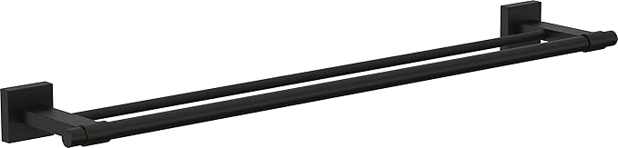 Franklin Brass Maxted (1-Pack) 24" Towel Rack for Bathroom, Matte Black Double Towel Bar for Bathroom Wall Towel Holder Rod Wall Mounted Bathroom Accessories MAX25-FB