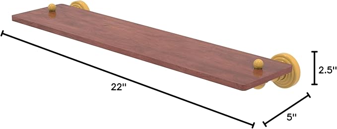 Allied Brass WP-1-22-IRW-SGL Waverly Place Collection 22 Inch Solid IPE Ironwood Shelf, Spanish Gold