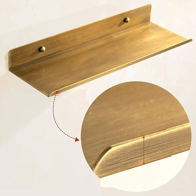 Antique Bathroom Shelf Full Copper Toilet Cosmetic European Wall Hanging Word(50cm)