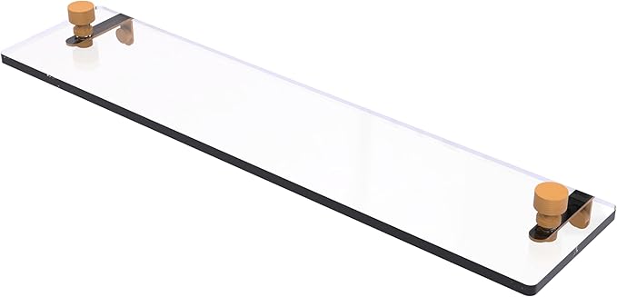 Allied Brass FT-1/22-GLY Foxtrot 22 Inch Glass Vanity Shelf with Beveled Edges, Golden Yellow