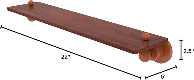 Allied Brass AP-1-22-IRW-ASP Astor Place Collection 22 Inch Solid IPE Ironwood Shelf, Autumn Sparkle