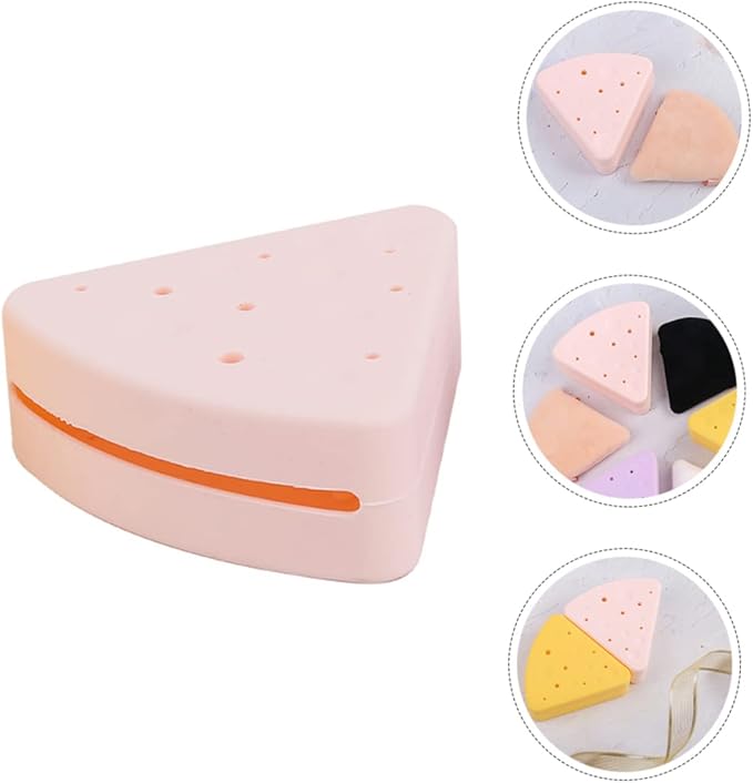 DOITOOL Triangular Makeup Sponge Holder Compact Cosmetic Sponge Storage Box for Quick Drying Easy Carrying Powder Puff Organizer