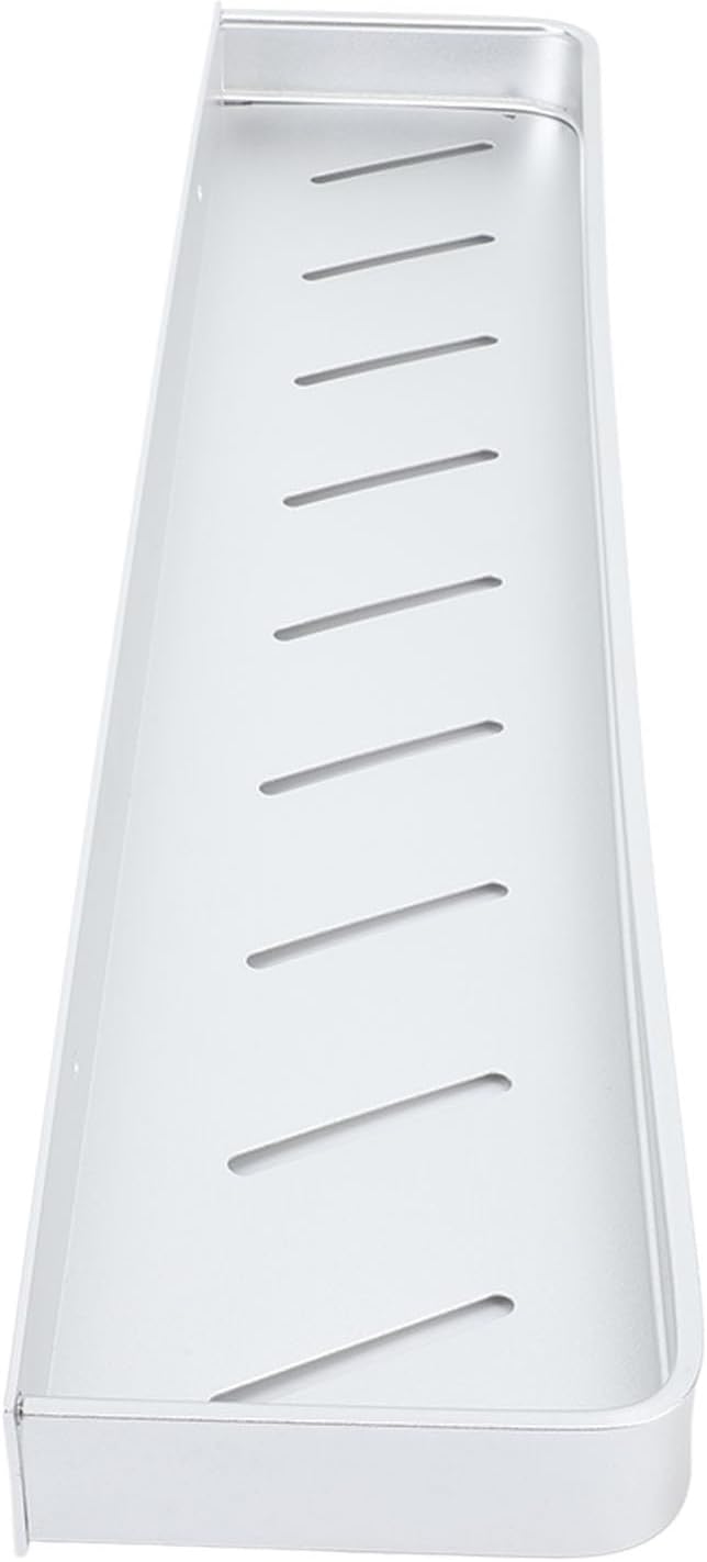 Tbest Wall Mounted Bathroom Storage Rack, Space Aluminum Shelf for Bathroom with Hooks, Drill Mounted Toilet Storage Shelf (60cm)