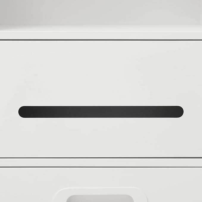 Hollow Furnishings Stainless Steel Recessed Storage Cabinet for Bathroom - Space-Saving Wall-Mounted Design, Rust-Resistant, Easy Install (White, 66 * 14 * 30cm)