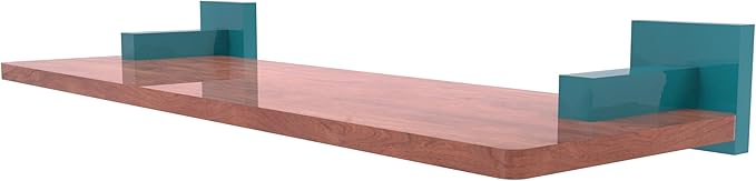 Allied Brass MT-1-16-IRW-GLT Montero Collection 16 Inch Solid IPE Ironwood Shelf, Glokzin Teal