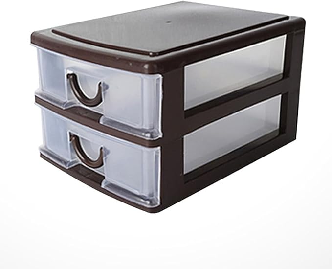 Cabilock 2layer Transparent Plastic Drawer Storage Box for Office and Home Multifunctional Organizer for Cosmetics Office Supplies and Sundries Creative Desktop Holder