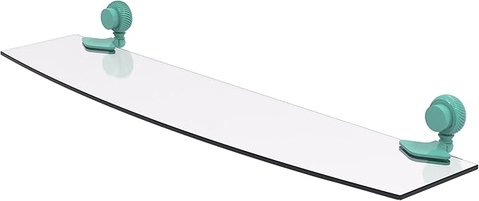 Allied Brass 433T/24-SFG Venus Collection 24 Inch Glass Shelf with Twist Accents, Sea Foam Green