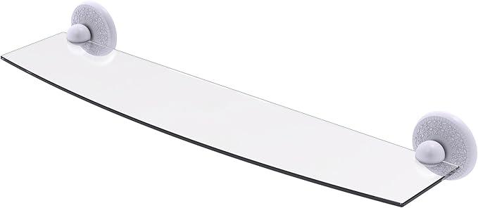 Allied Brass PMC-33/24-WHM Prestige Monte Carlo Collection 24 Inch Glass Shelf, Matte White