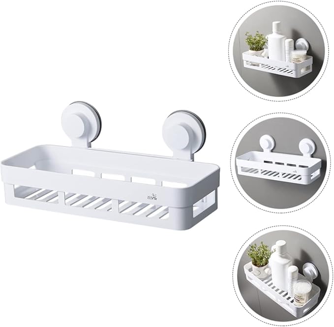 MAGICLULU Plastic Wall Shelves for Bathroom Non-Punch Storage Shelf Floating Bathroom Decor Wall-Mounted Rack