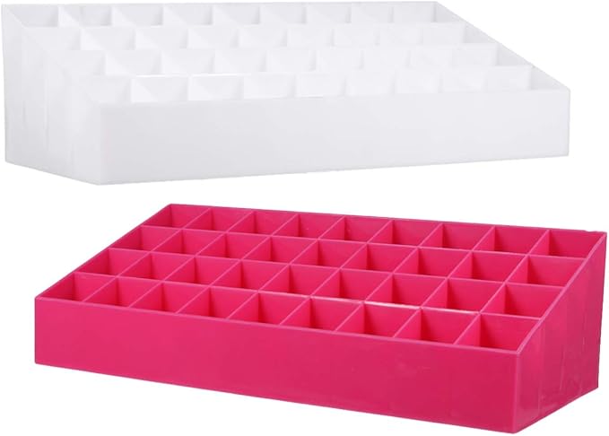 Beaupretty Acrylic Lipstick Organizer Stand with 36 Slots Cosmetic Storage Case for Lipsticks Makeup Accessories Holder Desktop Display Rack